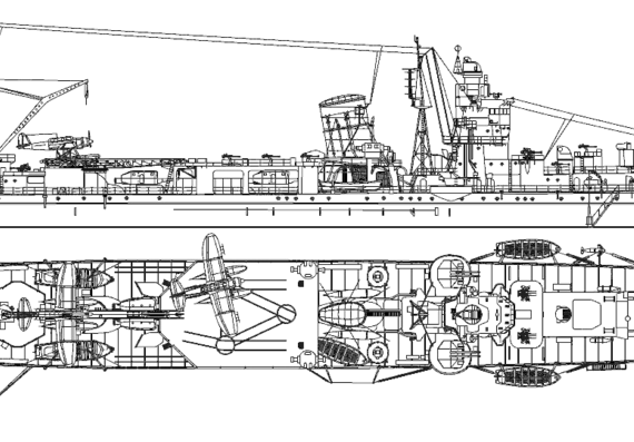 Корабль IJN Noshiro [Light Cruiser] (1945) - чертежи, габариты, рисунки